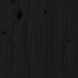 Tăblie de pat, negru, 205,5x4x100 cm, lemn masiv de pin, 5 image