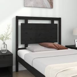 Tăblie de pat, negru, 95,5x4x100 cm, lemn masiv de pin, 3 image
