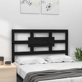 Tăblie de pat, negru, 95,5x4x100 cm, lemn masiv de pin, 3 image