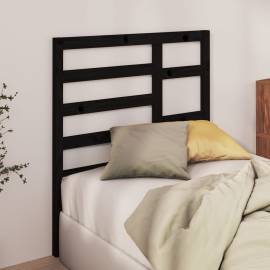 Tăblie de pat, negru, 96x4x104 cm, lemn masiv de pin, 3 image