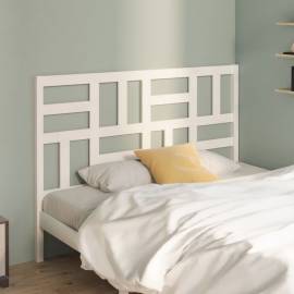 Tăblie de pat, alb, 126x4x104 cm, lemn masiv de pin, 3 image