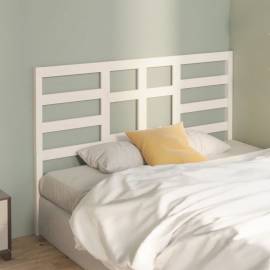 Tăblie de pat, alb, 141x4x104 cm, lemn masiv de pin, 3 image