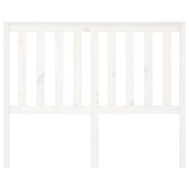 Tăblie de pat, alb, 141x6x101 cm, lemn masiv de pin, 3 image