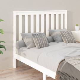 Tăblie de pat, alb, 141x6x101 cm, lemn masiv de pin, 4 image