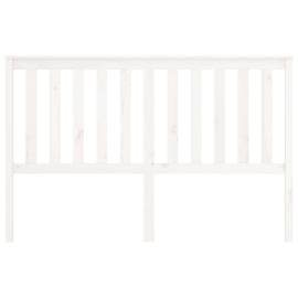 Tăblie de pat, alb, 156x6x101 cm, lemn masiv de pin, 3 image