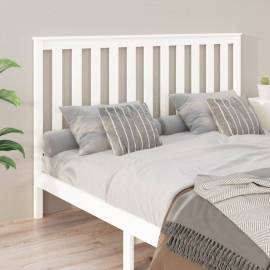 Tăblie de pat, alb, 166x6x101 cm, lemn masiv de pin, 4 image