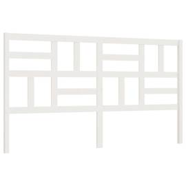Tăblie de pat, alb, 206x4x104 cm, lemn masiv de pin, 2 image