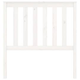 Tăblie de pat, alb, 96x6x101 cm, lemn masiv de pin, 4 image