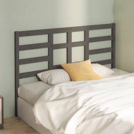 Tăblie de pat, gri, 126x4x104 cm, lemn masiv de pin, 3 image