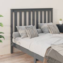 Tăblie de pat, gri, 126x6x101 cm, lemn masiv de pin, 4 image