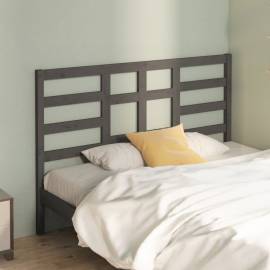 Tăblie de pat, gri, 156x4x104 cm, lemn masiv de pin