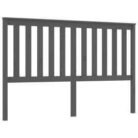 Tăblie de pat, gri, 156x6x101 cm, lemn masiv de pin, 2 image