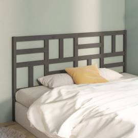 Tăblie de pat, gri, 206x4x104 cm, lemn masiv de pin, 3 image