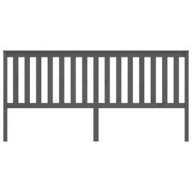 Tăblie de pat, gri, 206x6x101 cm, lemn masiv de pin, 3 image