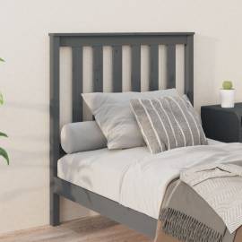 Tăblie de pat, gri, 96x6x101 cm, lemn masiv de pin, 3 image