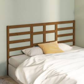 Tăblie de pat, maro miere, 206x4x104 cm, lemn masiv de pin, 3 image