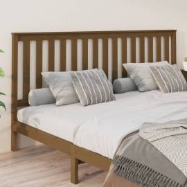 Tăblie de pat, maro miere, 206x6x101 cm, lemn masiv de pin, 4 image