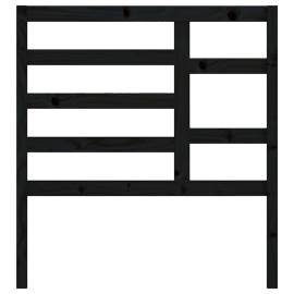 Tăblie de pat, negru, 106x4x104 cm, lemn masiv de pin, 4 image
