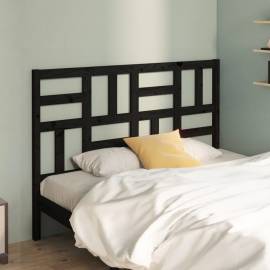 Tăblie de pat, negru, 126x4x104 cm, lemn masiv de pin, 3 image