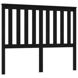 Tăblie de pat, negru, 126x6x101 cm, lemn masiv de pin, 2 image