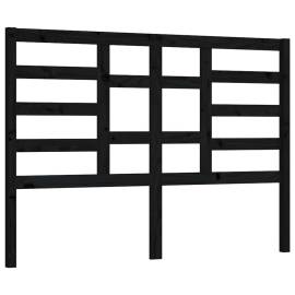 Tăblie de pat, negru, 146x4x104 cm, lemn masiv de pin, 2 image