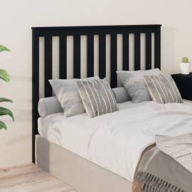 Tăblie de pat, negru, 146x6x101 cm, lemn masiv de pin