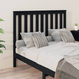 Tăblie de pat, negru, 146x6x101 cm, lemn masiv de pin, 4 image