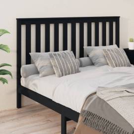 Tăblie de pat, negru, 166x6x101 cm, lemn masiv de pin, 4 image
