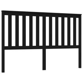 Tăblie de pat, negru, 166x6x101 cm, lemn masiv de pin, 2 image