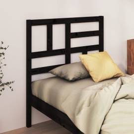 Tăblie de pat, negru, 81x4x104 cm, lemn masiv de pin