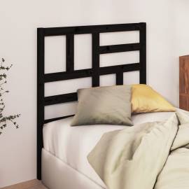 Tăblie de pat, negru, 81x4x104 cm, lemn masiv de pin, 3 image