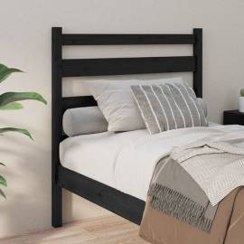 Tăblie de pat, negru, 96x4x100 cm, lemn masiv de pin, 3 image
