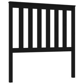 Tăblie de pat, negru, 96x6x101 cm, lemn masiv de pin, 2 image