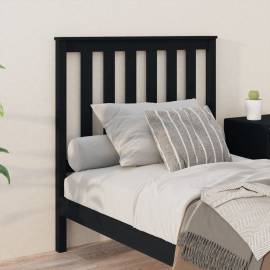 Tăblie de pat, negru, 96x6x101 cm, lemn masiv de pin, 3 image