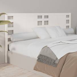 Tăblie de pat, alb, 141x4x100 cm, lemn masiv de pin, 5 image