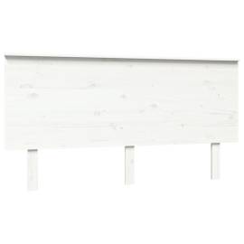 Tăblie de pat, alb, 154x6x82,5 cm, lemn masiv de pin, 2 image