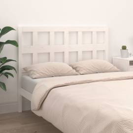 Tăblie de pat, alb, 155,5x4x100 cm, lemn masiv de pin, 3 image