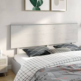 Tăblie de pat, alb, 204x6x82,5 cm, lemn masiv de pin, 4 image