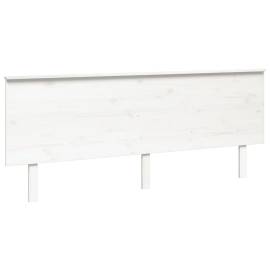 Tăblie de pat, alb, 204x6x82,5 cm, lemn masiv de pin, 2 image
