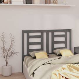 Tăblie de pat, gri, 126x4x100 cm, lemn masiv de pin, 4 image