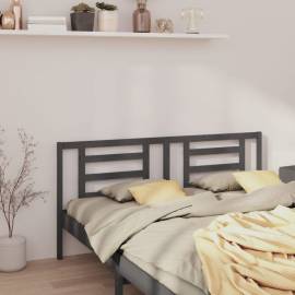 Tăblie de pat, gri, 156x4x100 cm, lemn masiv de pin, 4 image