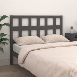 Tăblie de pat, gri, 165,5x4x100 cm, lemn masiv de pin, 3 image