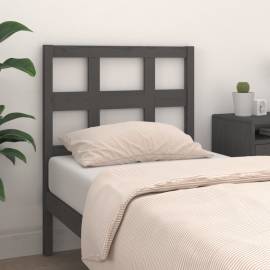 Tăblie de pat, gri, 95,5x4x100 cm, lemn masiv de pin, 3 image