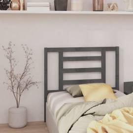 Tăblie de pat, gri, 96x4x100 cm, lemn masiv de pin, 4 image