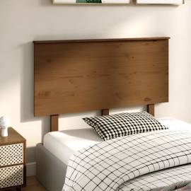 Tăblie de pat, maro miere, 124x6x82,5 cm, lemn masiv de pin, 4 image