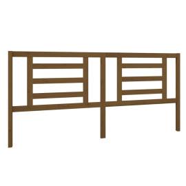Tăblie de pat, maro miere, 206x4x100 cm, lemn masiv de pin, 2 image