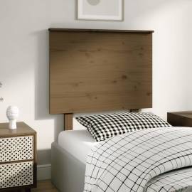 Tăblie de pat, maro miere, 79x6x82,5 cm, lemn masiv de pin, 4 image