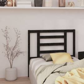 Tăblie de pat, negru, 96x4x100 cm, lemn masiv de pin, 4 image