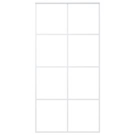 Ușă glisantă, alb, 102,5x205 cm, sticlă mată esg și aluminiu, 2 image