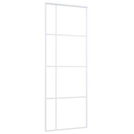 Ușă glisantă, alb, 76x205 cm, sticlă esg și aluminiu, 2 image